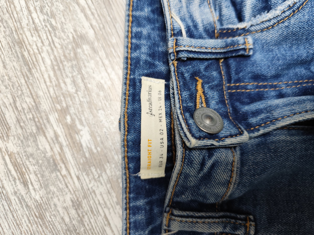 Jean fleur brodé T34
