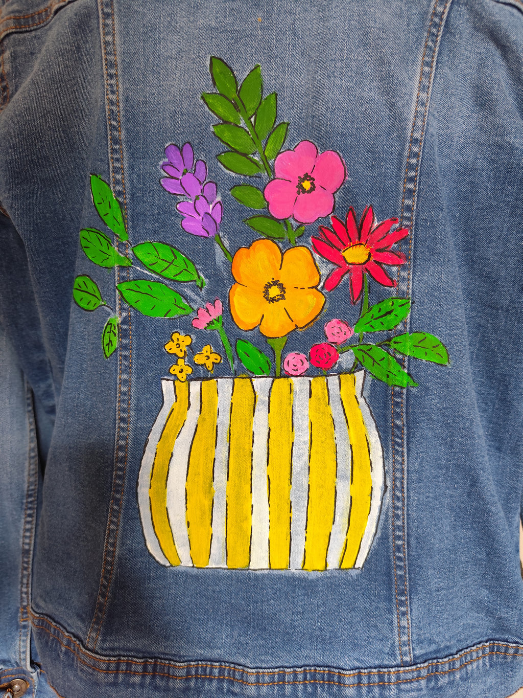 Veste en jean Vase coloré taille M