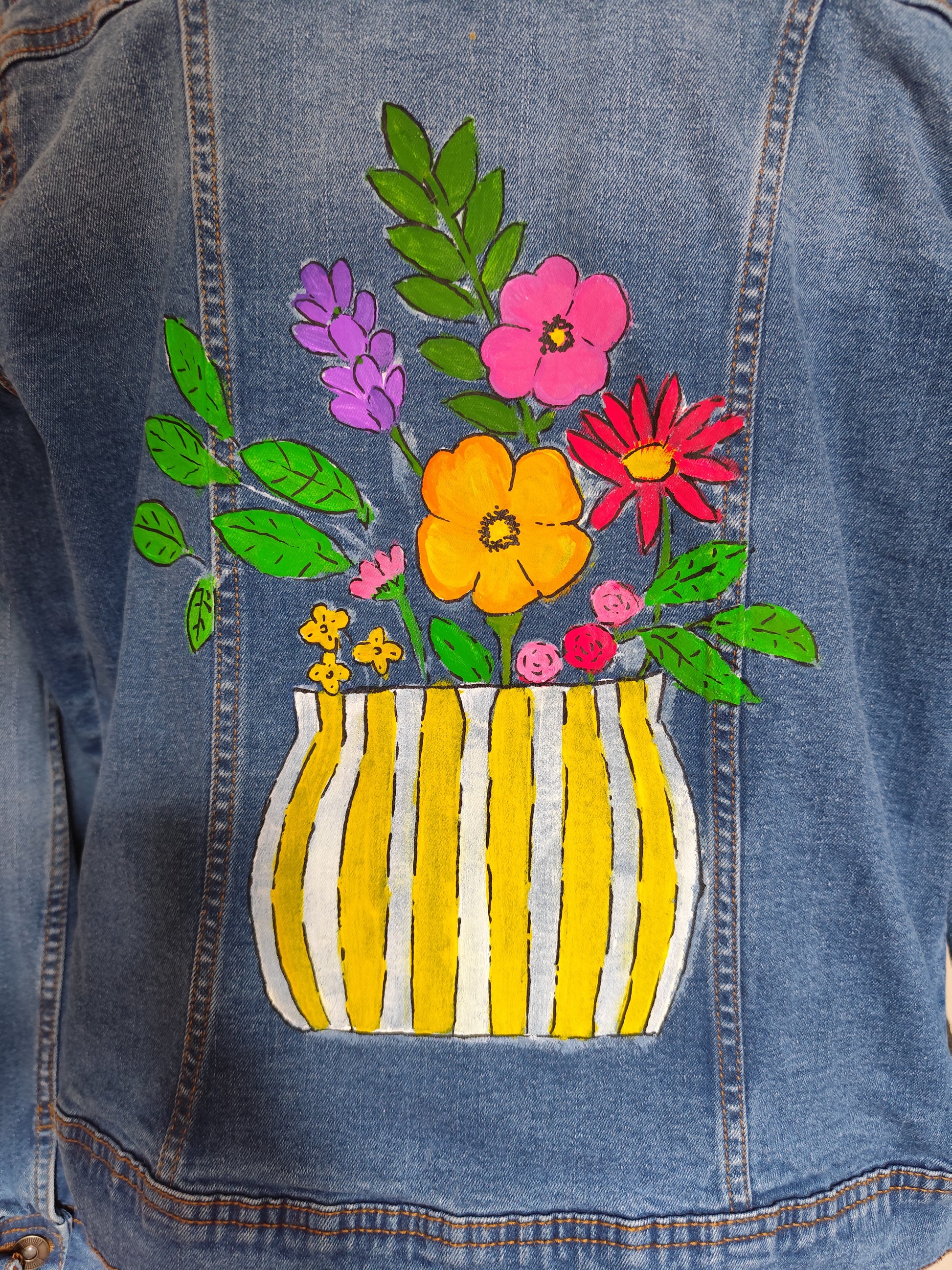 Veste en jean Vase coloré taille M