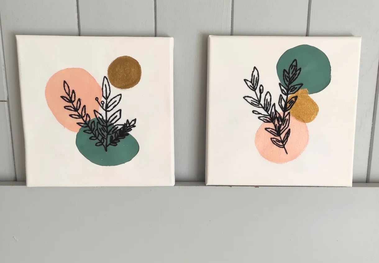 Duo de toile broderie décorative