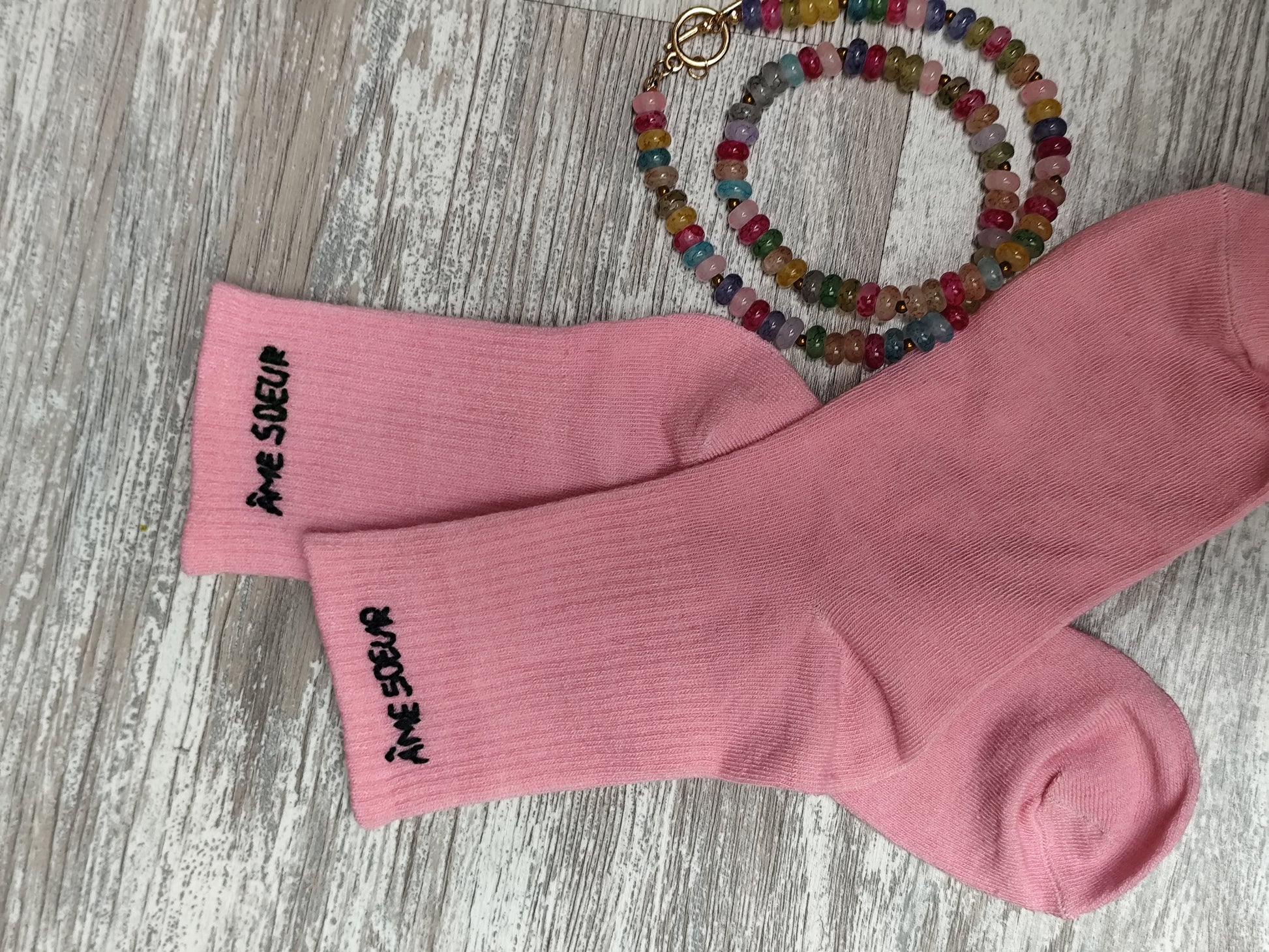 Chaussettes brodées personnalisées – Collection Amour – Motif au choix (36-40)
