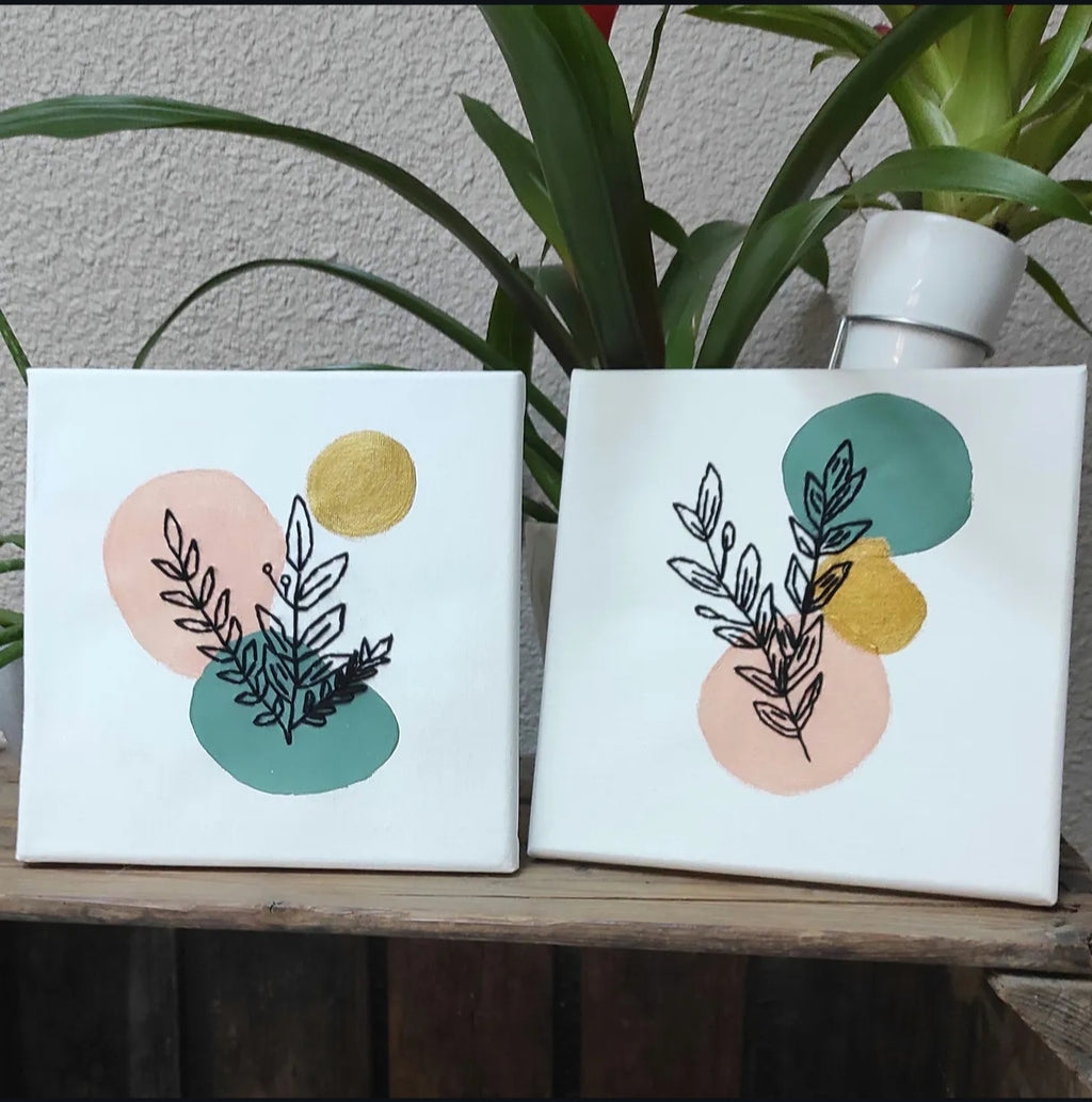 Duo de toile broderie décorative