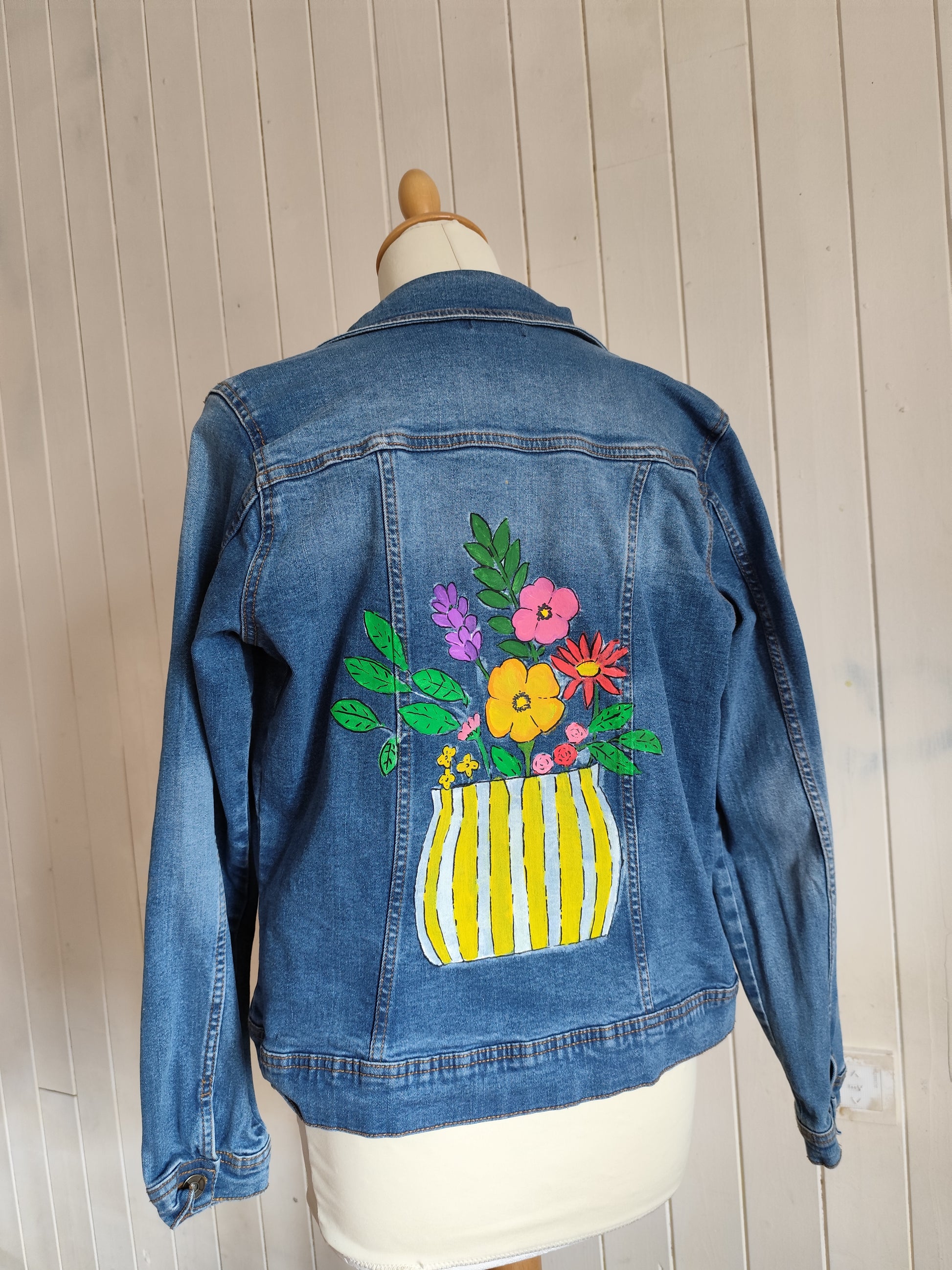 Veste en jean Vase coloré taille M