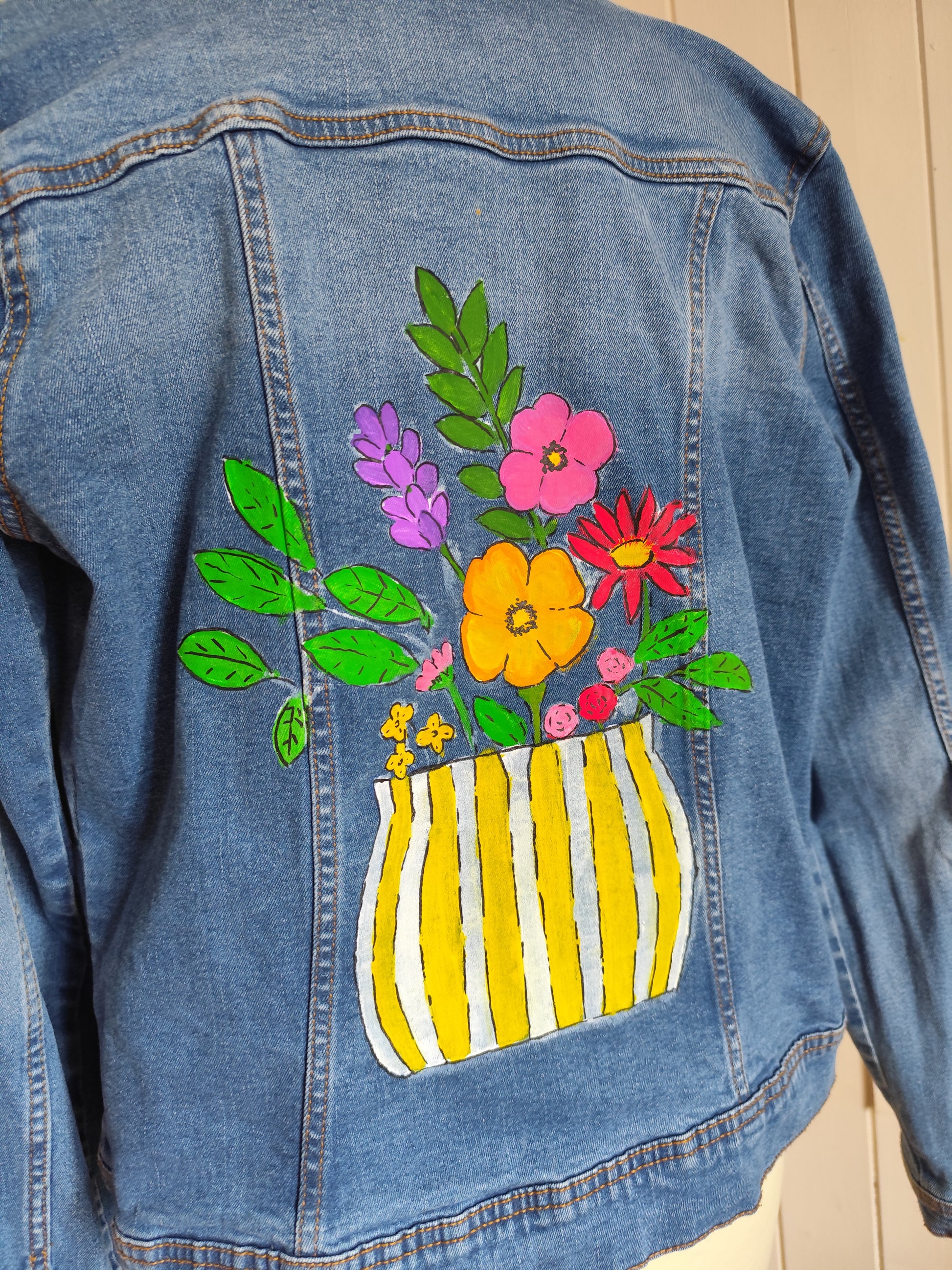 Veste en jean Vase coloré taille M