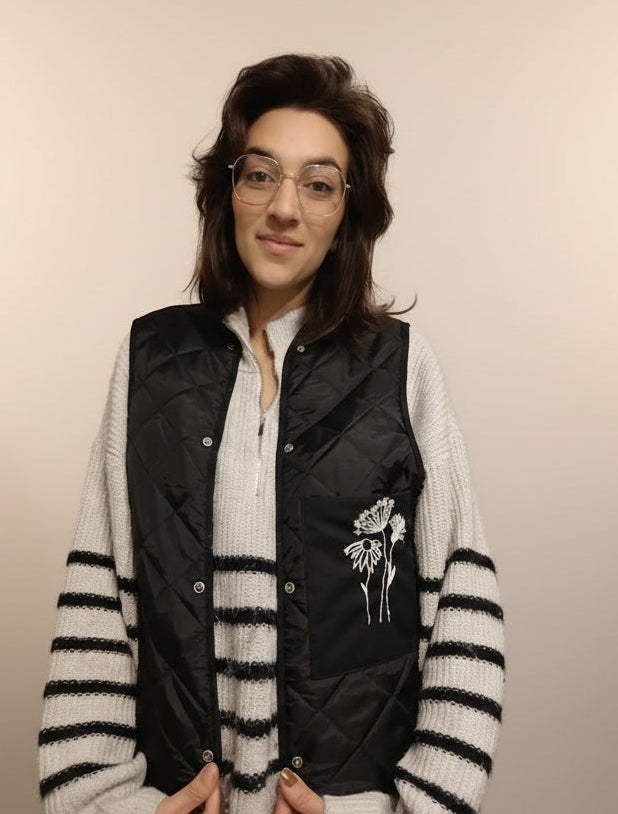 Veste sans manche brodée