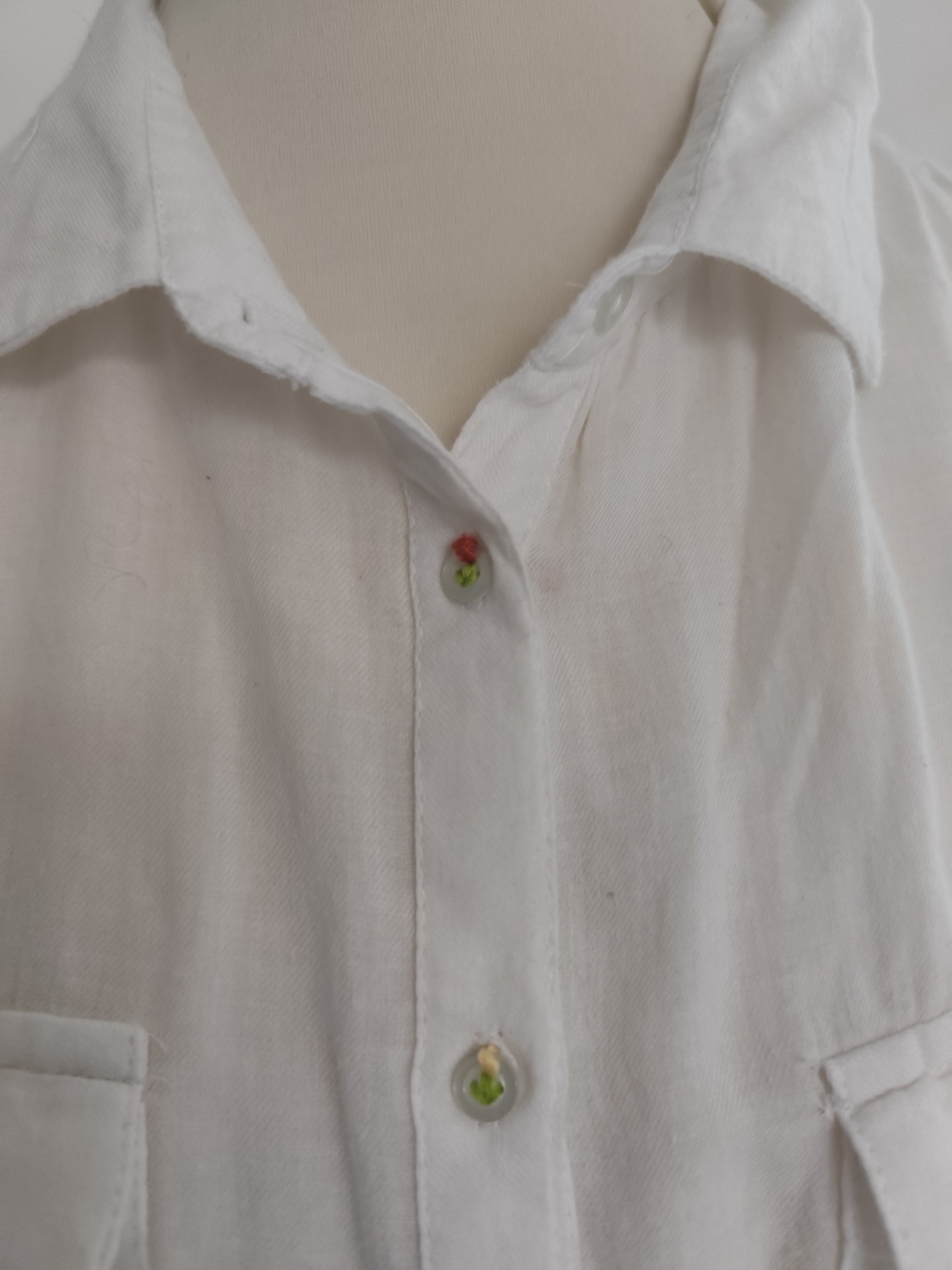 Chemise brodée main tulipe (L)