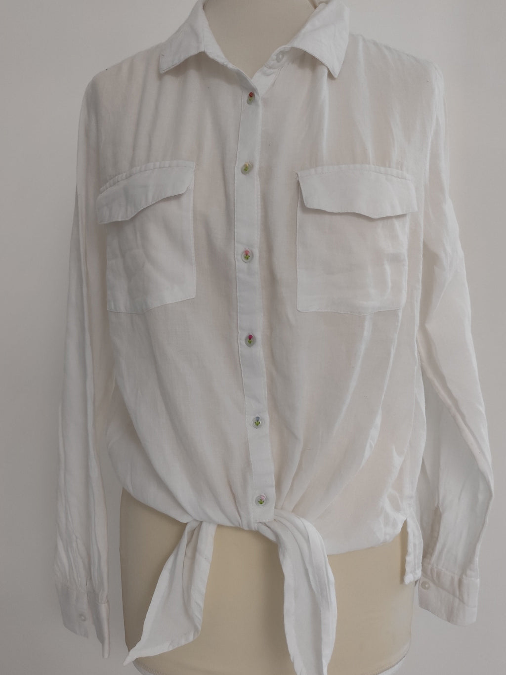 Chemise brodée main tulipe (L)