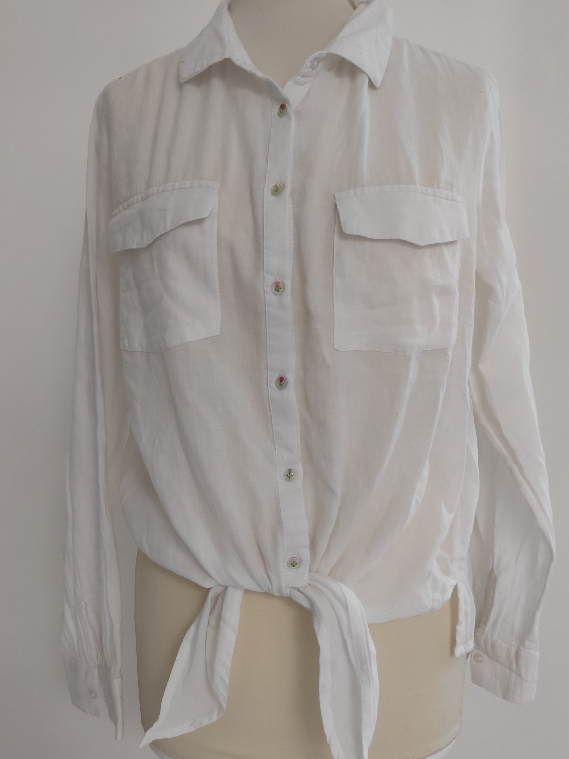 Chemise brodée main tulipe (L)